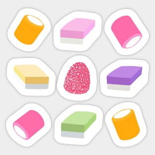 Dolly Mixture Sweets Colourful Pattern on Black Sticker